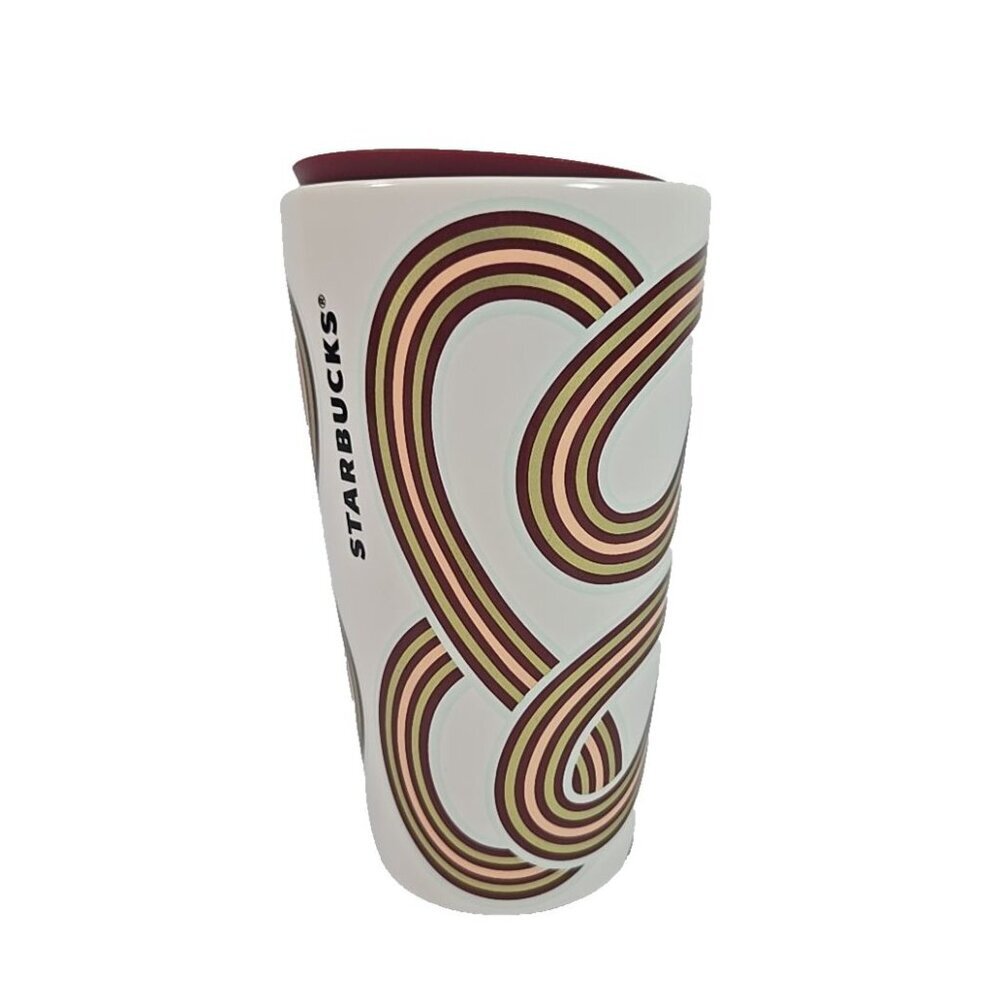 Starbucks 2024 Ceramic Tumbler 12oz Retro Swirl Design Limited Edition Mug